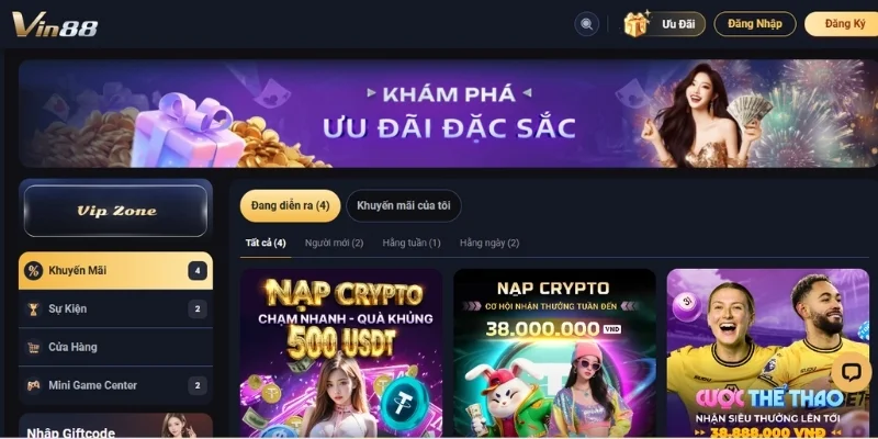 Dễ dàng nhận thưởng hấp dẫn khi đến với Vin88